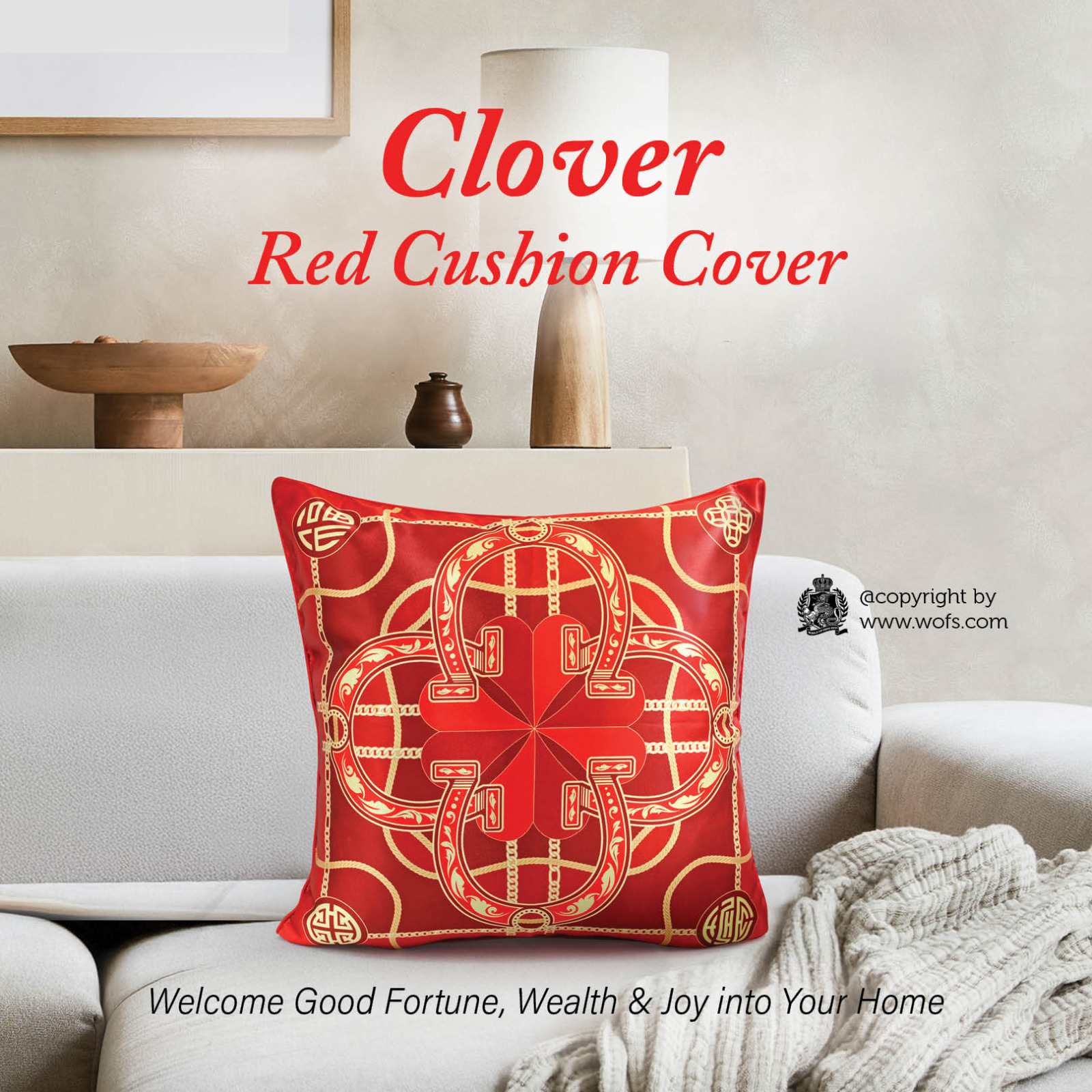 クッションカバー CLOVER HORSESHOE