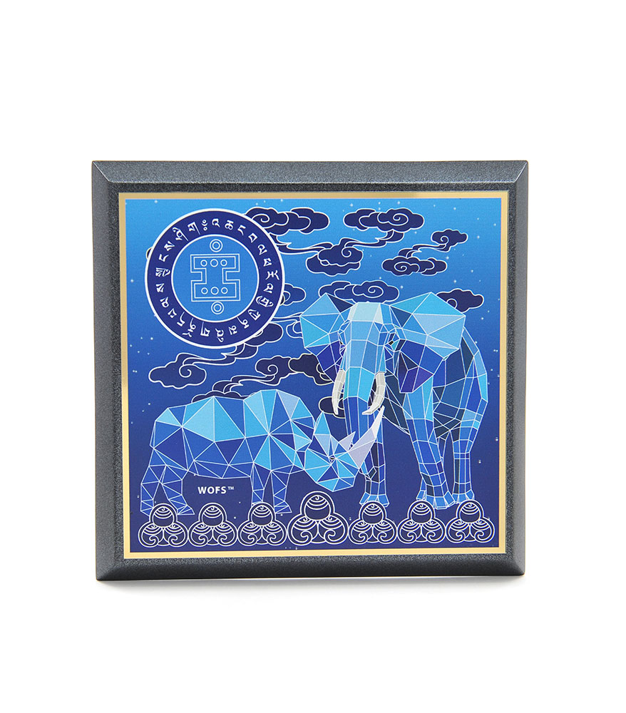 サイとゾウの護符 Blue Origami